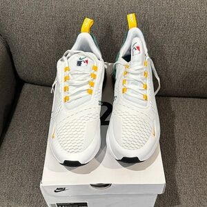 Nike Kids White Sneakers with Yellow Accents